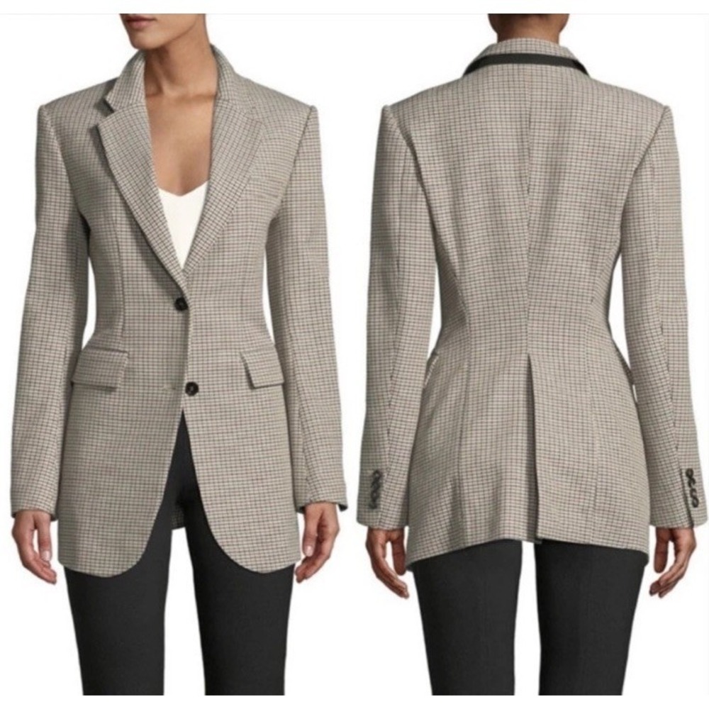 Theory Women's Beige Houndstooth Blazer